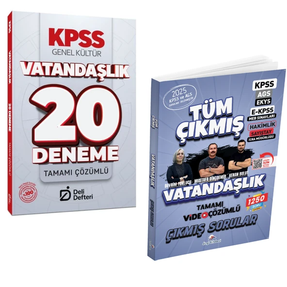 KPSS Vatandaşlık 20 Deneme Çözümlü & KPSS Vatandaşlık Çıkmış Sorular Dizgi Kitap Seti ürün görseli 1