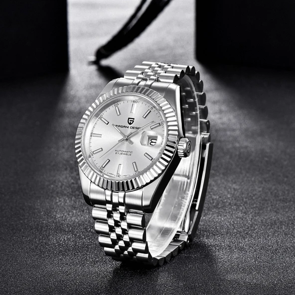 Pagani design PD-1645 Datejust Otomatik Erkek Kol Saati Gri ürün görseli 1