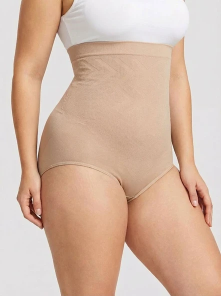 U&ME Yüksek Bel Şekillendirici Slim Fit Kadın Korse Karın Toparlayıcı İnceltici Slip Ten ürün görseli 1