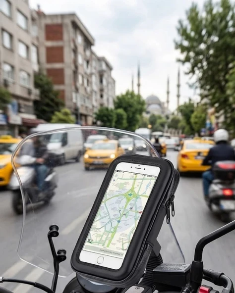 Su Geçirmez Motosiklet Telefon Tutucu Evrensel Gidon Montaj Nigasyon Standı ürün görseli 1