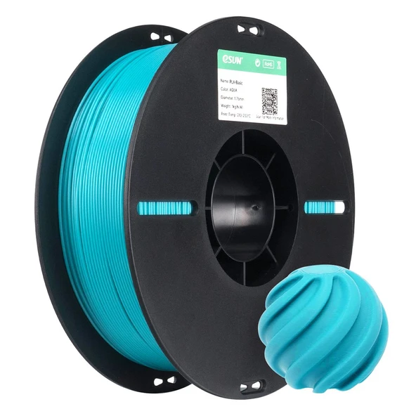 Esun Basic Pla Aqua Filament 1.75mm 1kg - Canlı Su Mavisi 3D Yazıcı Filamenti ürün görseli 1