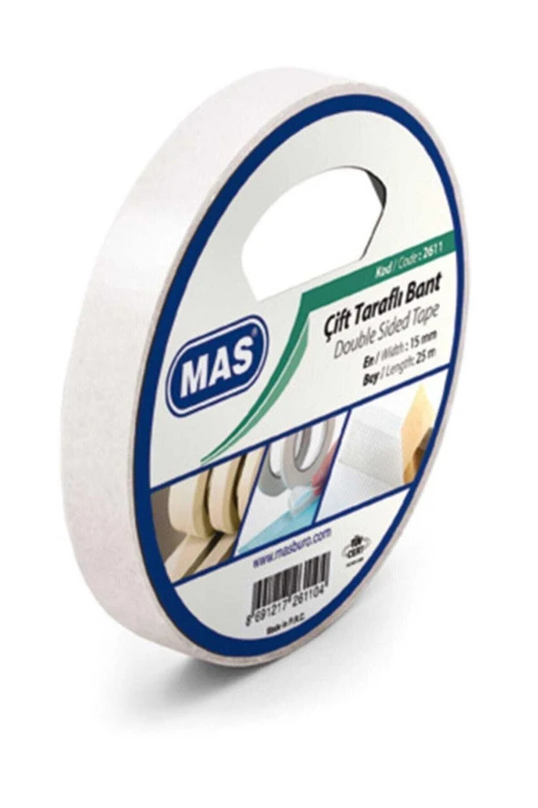 Mas Çift Taraflı Bant 15 mm x 25 Metre ürün görseli 1