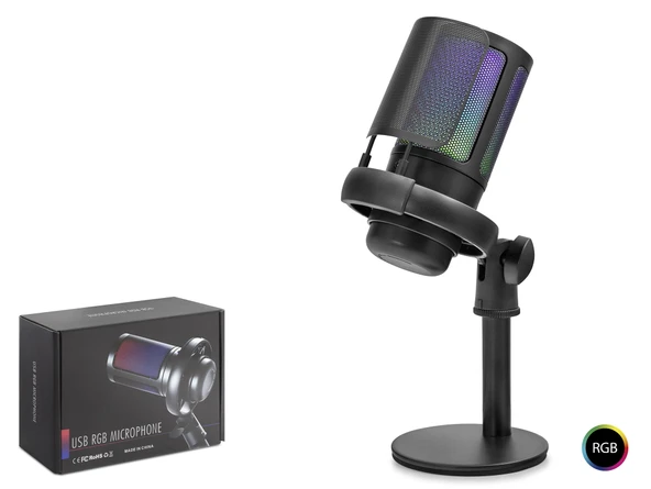 Profesyonel Gaming Rgb Mikrofon 192 Khz / 24 Bit Kondenser Kayıt Seti Type-C - Siyah ME6SB ürün görseli 1