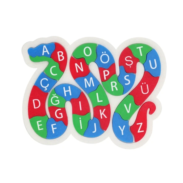 Çocuklar İçin Eğitici ABC Harf Öğretici Renkli Yılan Puzzle - Dayanıklı PLA Materyal ürün görseli 1