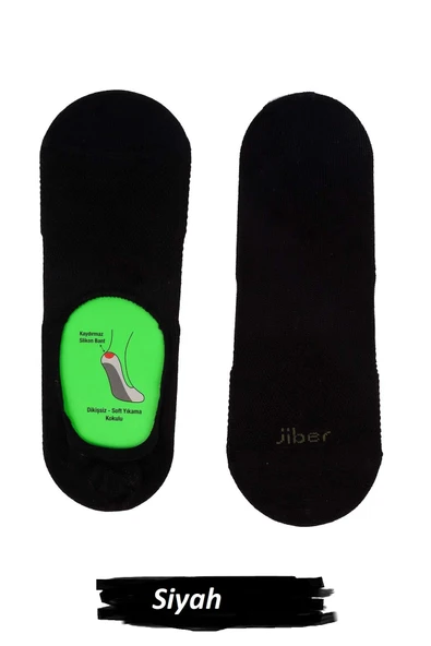 Jiber Erkek Bambu Likralı Babet Çorap 7000 - 6 Adet  Siyah 40-44 ürün görseli 1