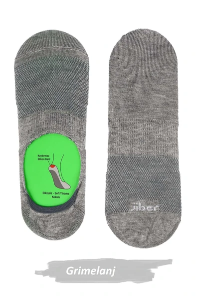 Jiber Erkek Bambu Likralı Babet Çorap 7000 - 6 Adet  40-44 GRİMELANJ ürün görseli 1