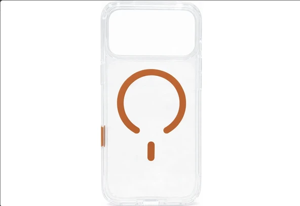 Otto Tech Kristal Magafe Kılıf iPhone 17 Pro Max Şeffaf-Turuncu ürün görseli 1