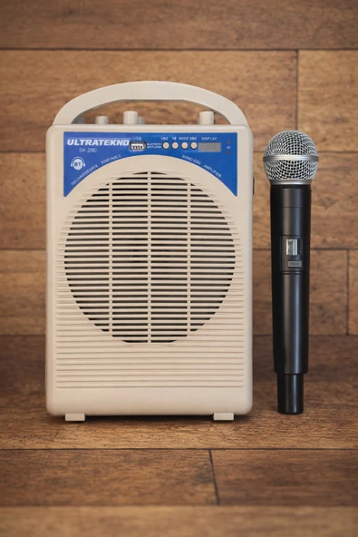 ULTRATEKNO SK-290 Kablosuz Mikrofonlu Ses Amplifikatörü | Bluetooth USB MP3 | 30W Taşınabilir Rehber Amfisi ürün görseli 1