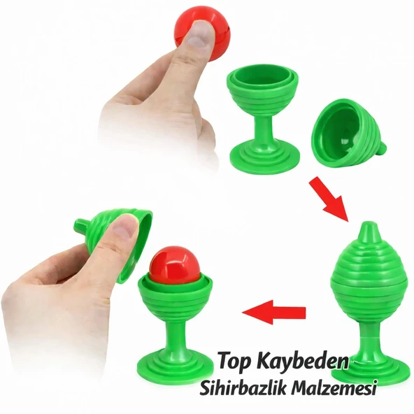 Yeşil Renk Sihirli Kupa Top Kaybetme Oyunu 7 cm P153048S3760 ürün görseli 1
