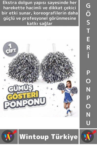 #Ponpon Hafif Esnek Okul Yıl Sonu Gösteri Etkinlik Tören Spor Dans Şık Ekstra Dolgun Ponpon 1 Çift ürün görseli 1