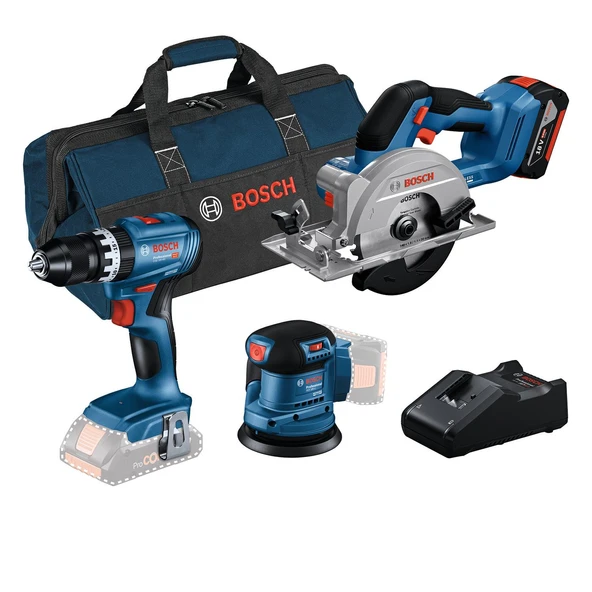 Bosch GSB+GEX+GKS+1x GBA 4.0Ah + GAL 18V-40 ürün görseli 1