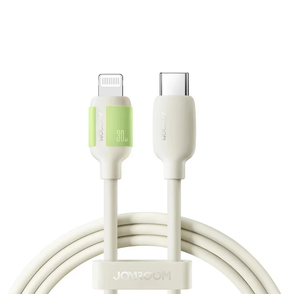 Joyroom S-A53 30W TYPE C-LIGHTNING Şarj Kablosu 1,2 mt Bej ürün görseli 1