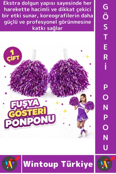 #Ponpon Hafif Esnek Okul Yıl Sonu Gösteri Etkinlik Tören Spor Dans Şık Ekstra Dolgun Ponpon 1 Çift ürün görseli 1