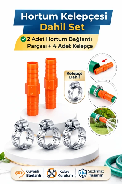 DESIPHON 1/2 Hortum Ekleme Aparatı 2 Adet Bağlantı Aparatı ve 4 Adet Kelepçe Dahil Bahçe Hortum Seti ürün görseli 1