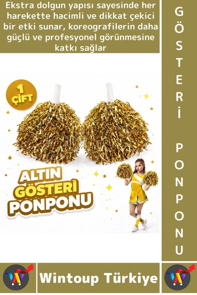 #Ponpon Hafif Esnek Okul Yıl Sonu Gösteri Etkinlik Tören Spor Dans Şık Ekstra Dolgun Ponpon 1 Çift ürün görseli 1