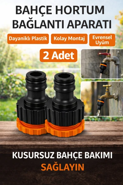 DESIPHON MUSLUK ADAPTÖRÜ 1/2'' - 3/4'' Bahçe Sulama Musluk Ucu Bağlantı Aparatı 2 Adet Universal Uyum ürün görseli 1