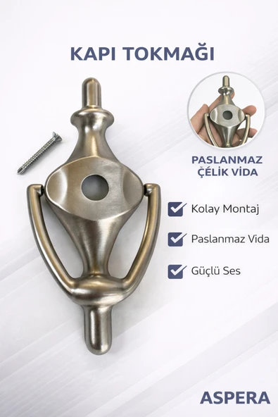 DESIPHON Çelik Kapı Taktak Kapı Tokmağı Dayanıklı Metal Kapı Vuracağı Modern Tasarım Kolay Montajlı ürün görseli 1
