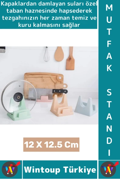 #MutfakStandı Özel Su Tutucu Hazneli Tabak Tencere Kapağı Kesme Tahtası Tutucu Pratik Mutfak Standı ürün görseli 1