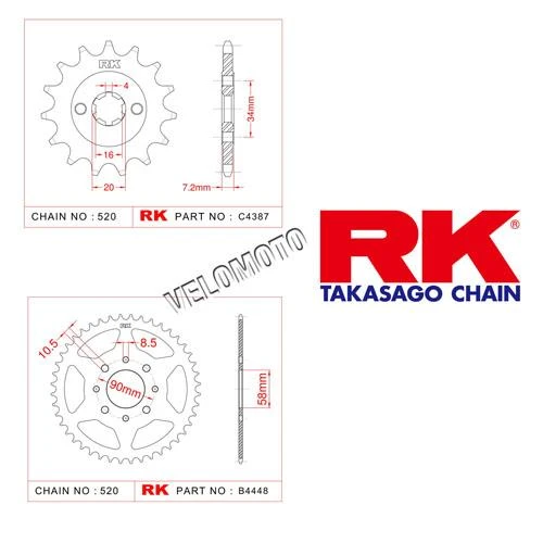 Ktm Duke 200 Ön Arka Dişli Rk 14T/41T 2012-2014 ürün görseli 1