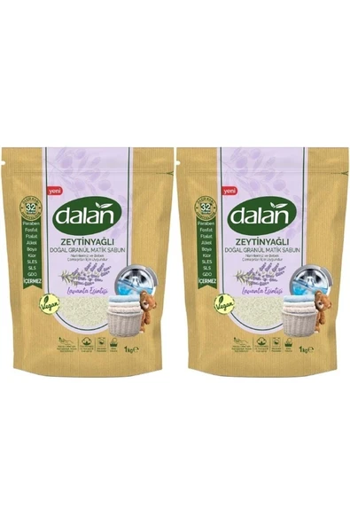Doğal Granül Sabun Tozu 1kg Doğal Bebekler Için Lavanta Esintisi (2 Lİ SET) ürün görseli 1