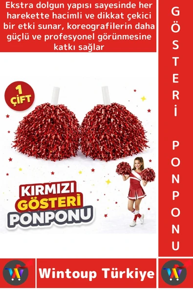 #Ponpon Hafif Esnek Okul Yıl Sonu Gösteri Etkinlik Tören Spor Dans Şık Ekstra Dolgun Ponpon 1 Çift ürün görseli 1