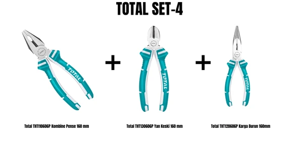 Total Set-4 (Kombine Pense 160 mm+Yan Keski 160 mm+Karga Burun 160mm) ürün görseli 1