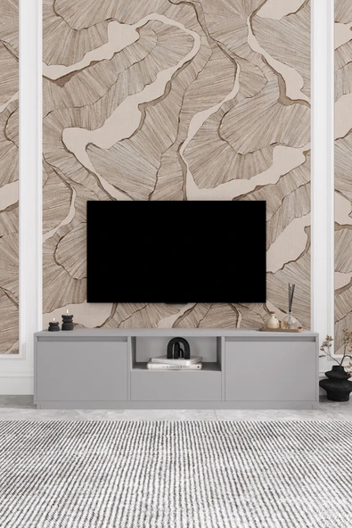 AYMOBSAN Vanguard 3 Kapaklı Tv Ünitesi 160 cm - Sis Gri ürün görseli 1
