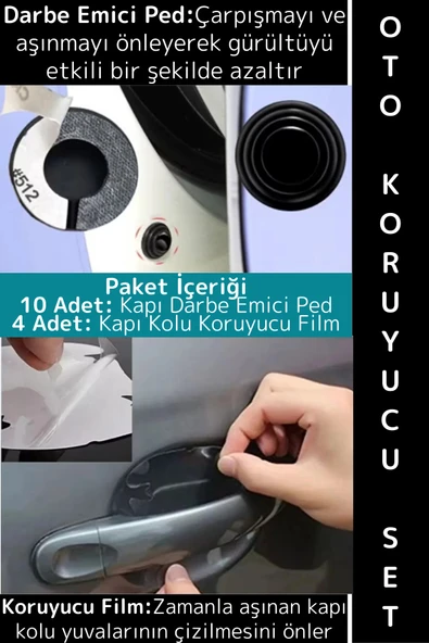 #OtoBakım Otomobil Kapı Darbe Çizilme Aşınma Gürültü Önleyen Araç Bakım Özel Oto Koruyucu Bakım Seti ürün görseli 1