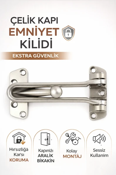 DESIPHON Çelik Kapı Emniyet Kilidi Emniyet Kelepçesi Güvenlik Kilidi Metal Kapı Güvenlik Aparatı ürün görseli 1