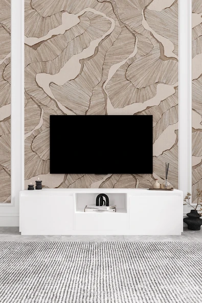 AYMOBSAN Vanguard 3 Kapaklı Tv Ünitesi 160 cm - Beyaz ürün görseli 1