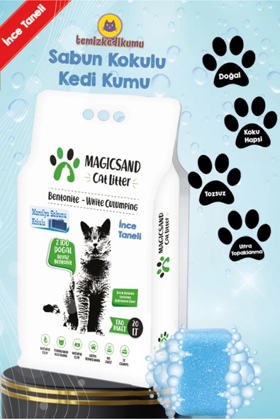 Cat Litter Marsilya Sabun Kokulu Kedi Kumu 20 Lt Ince Taneli ürün görseli 1