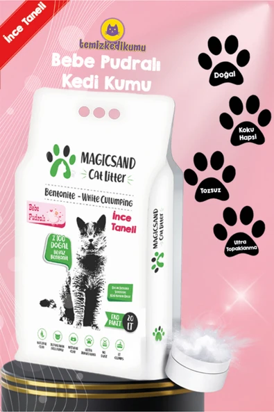 Cat Litter Bebe Pudralı Kedi Kumu Ince Taneli 20 Lt. ürün görseli 1