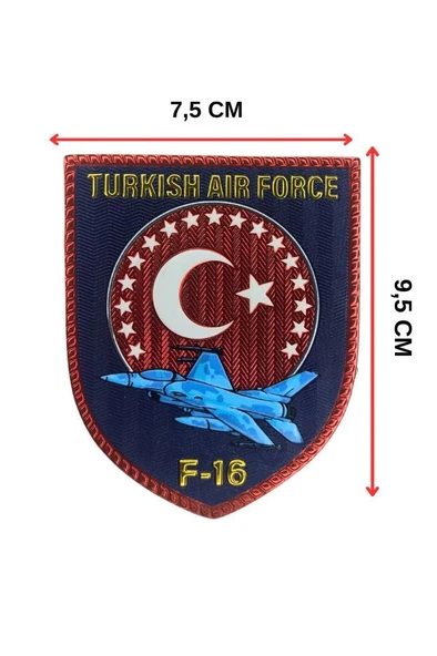 Turkish Air Force F-16 Plastik Arkası Cırtlı Arma Patch ürün görseli 1