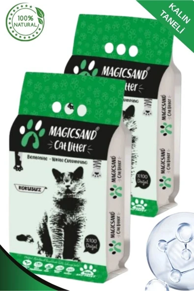 Kokusuz Kalın Taneli 10lt x 2 adet Bentonit Kedi Kumu ürün görseli 1