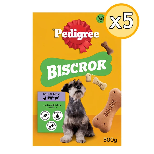 Pedigree Biscrok Multi Mix Köpek Ödül Bisküvisi 500 gr 5 Adet ürün görseli 1