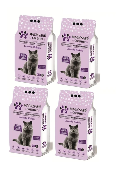 Cat Litter Lavanta Kokulu Kedi Kumu 5 Lt * 4 Adet Adet ürün görseli 1