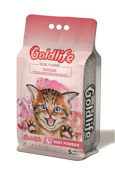 Goldlife Bebek Pudralı İnce Taneli Kedi Kumu 5 Lt ürün görseli 1