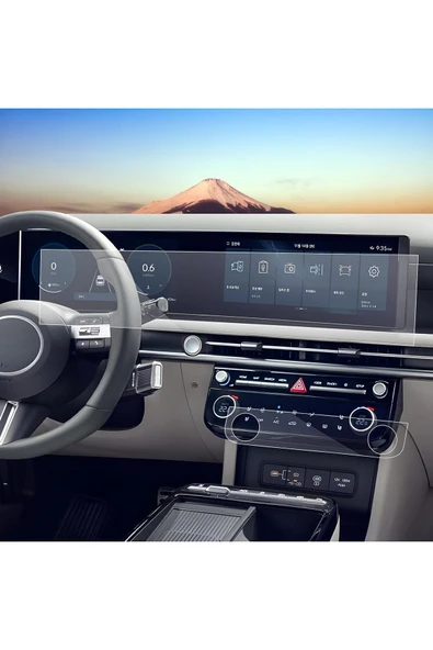 Hyundai Tucson Uyumlu 2025 2026 Büyük Bilgi Ekranı ve Klima Kontrol Ünitesi 9H Nano Ekran Koruyucu ürün görseli 1