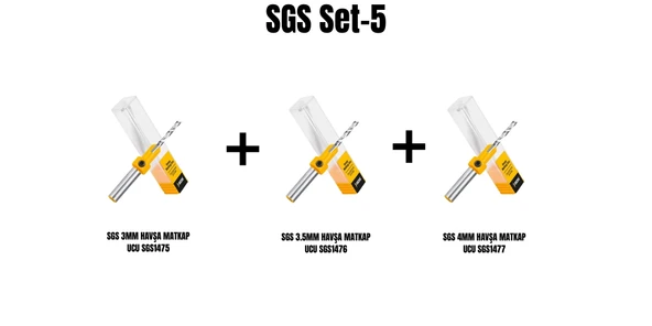Sgs Set-5 (HAVŞA MATKAP UCU 3 mm+3,5 mm+4 mm) ürün görseli 1