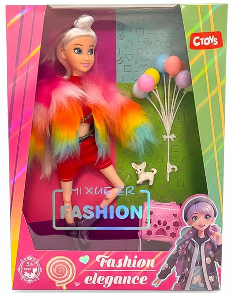 Ctoy Moda Aksesuarlı Oyuncak Bebek Desenli Ceket 30 cm 867112 ürün görseli 1