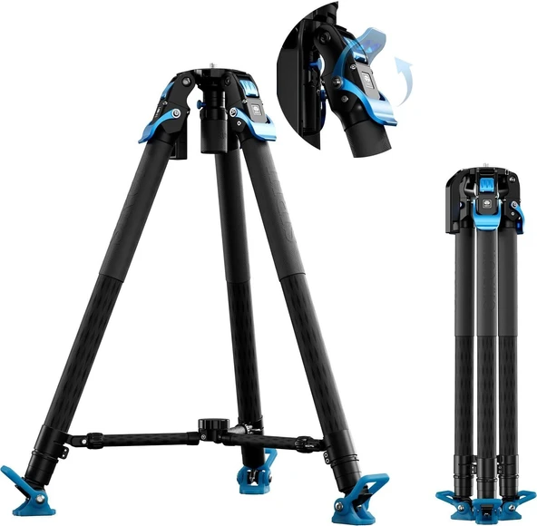 Sirui SVT75 PRO Rapid Karbon Fiber Video Tripod Kiti (SVH15 Kafa ile) ürün görseli 1