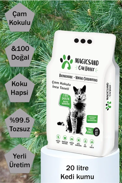 Cat Litter Çam Kokulu Kedi Kumu 20 Lt Ince Tane ürün görseli 1