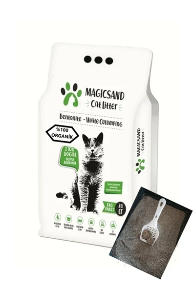 Magic Sand Yeni Nesil Organik Ekstra Topaklanan Ekonomik Boy Doğal Kedi Kumu ürün görseli 1