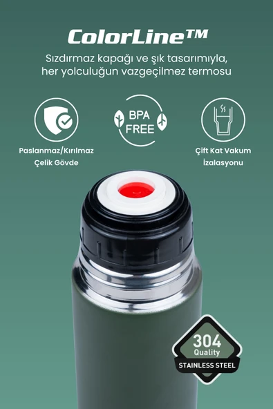 Cooker ColorLine 750 ml Paslanmaz Çelik Termos - Resim 3