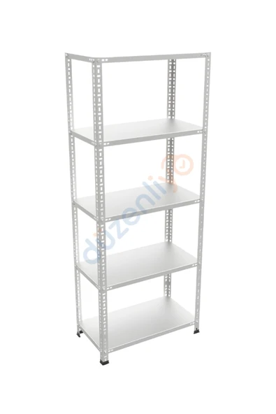 5 Katlı Galvaniz Çelik Raf 43x93x200 cm – Depo, Arşiv, Kiler ve Market Rafı ürün görseli 1