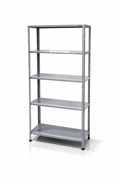 5 Katlı Çelik Raf 43x93 cm Elektrostatik Boyalı | Depo Kiler Ofis Arşiv Raf Sistemi ürün görseli 1