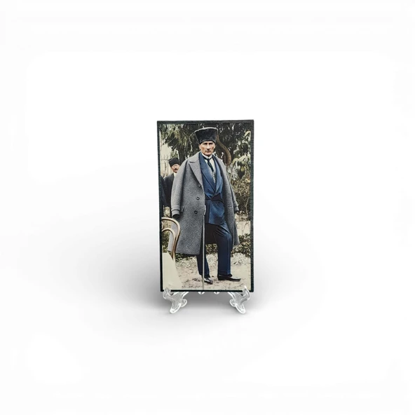 Atatürk Masaüstü Ahşap Tablo - Kabartmalı Baskı Şık Hediyelik 9x16 cm No 1 ürün görseli 1
