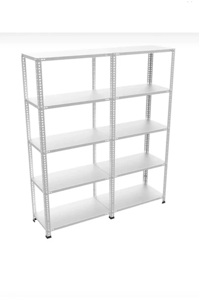 5 Katlı Depo, Arşiv, Market, Mutfak, Ofis, Alan Rafı 43x150x200 5 Katlı Duble Galvaniz Çelik Raf ürün görseli 1