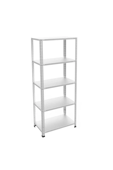 5 Katlı Galvaniz Çelik Raf - Depo, Arşiv, Kiler, Dosya, Market Rafı 31x75 Cm-150 Cm-0.70 Mm ürün görseli 1