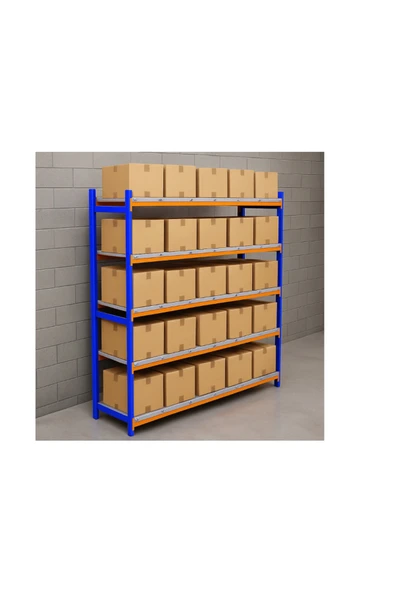 5 Katlı Depo Rafı 40x150x200 Cm Hafif Rack Raf 300-350 Kg Taşıma Kapasiteli ürün görseli 1
